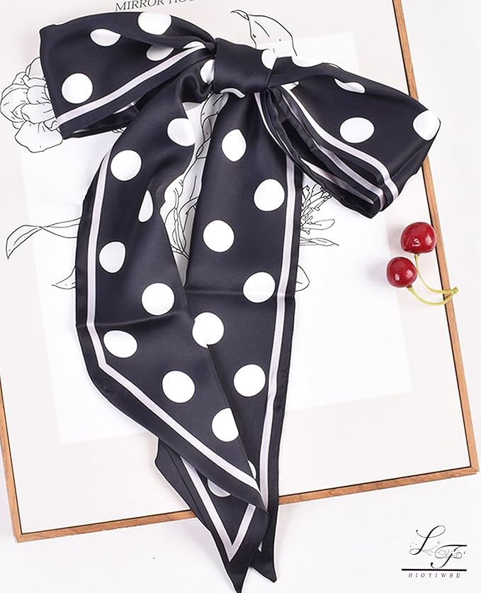 Hioyiwse Head Scarf Hair Neck Scarves For Women Purse Bag Scarfs For Handbags Silky Long Thin Satin Headscarf Fashion