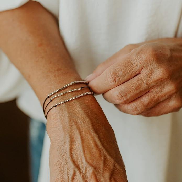 Monily Inspirational Gifts for Women Morse Code Bracelets for Women Funny Bracelet for Friend Funny Gift for Women Sterling Silver Bracelet for Women