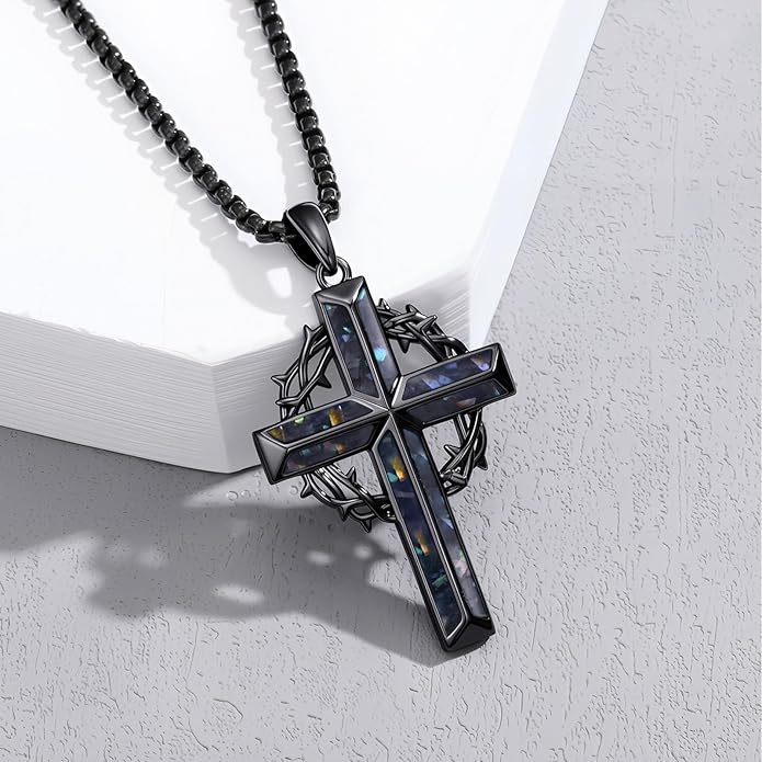 Cross Necklace for Men 925 Sterling Silver Celtic Cross Pendant Christian Jewelry Religious Christmas Gifts for Women