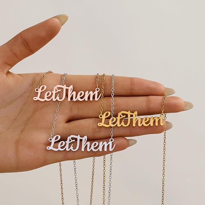 DivaGlamz Let Them Necklace For Women, Self Worth Motivation Statement Stainless Steel Necklaces To My Daughter/Best Friend Inspirational Gifts Jewelry
