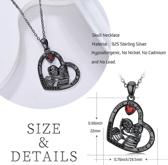 KoyeKei Sterling Silver Halloween Necklace Gothic Jewelry Gifts for Women Men