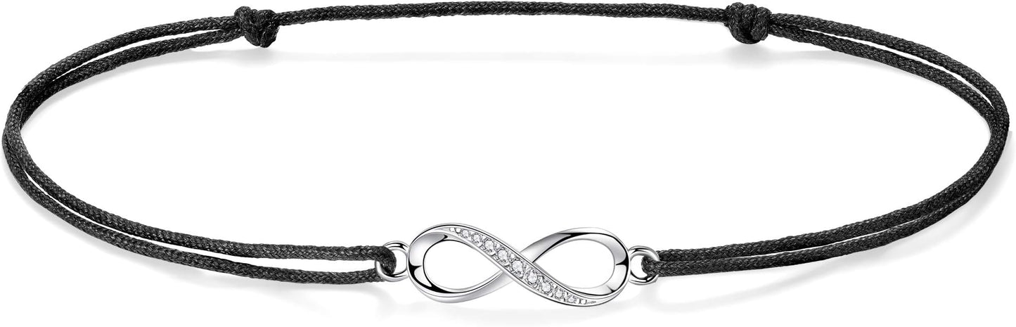 Infinity Anklet for Women Ladies ZENI Soft Skin-friendly Rope Ankle Bracelets Handmade 34cm Adjustable Love Friendship Summer Bracelet Gifts for Women