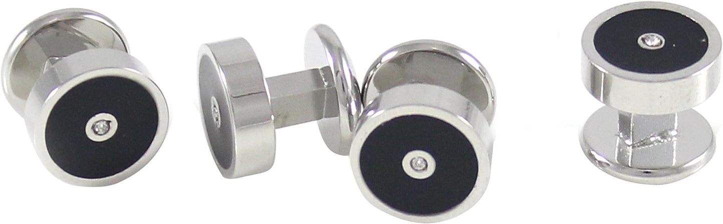 MENDEPOT Men Formal Wear Dress Shirt Cufflinks And Studs Set With Box Wedding Groom Groomsmen Gift