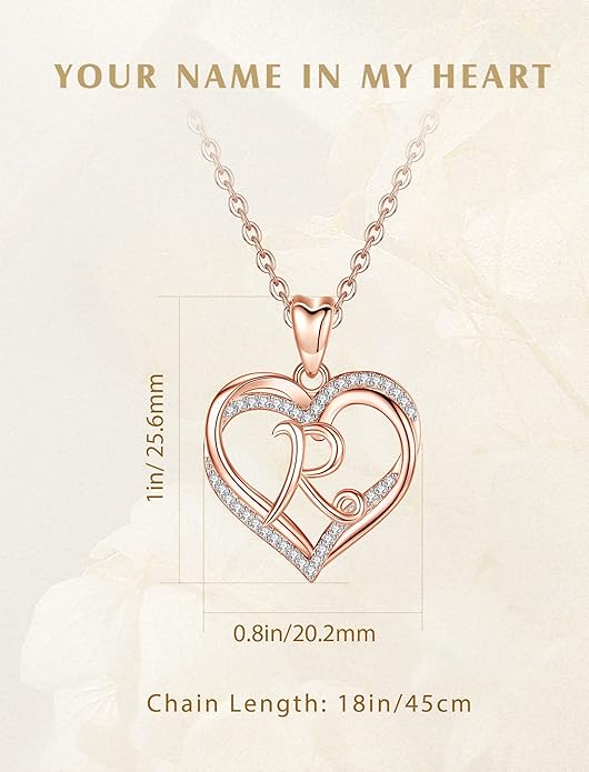 INFUSEU Unique Initial Necklaces for Women Girls Small Heart Letter Jewelry, Meaningful Personalized Gifts