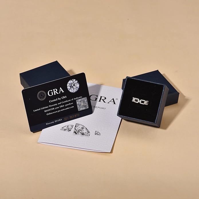 LAVALE Moissanite Wedding Band for Women,Twist Link D Color VVS1 Lab Created Diamond Rings,Half Eternity Stackable Band Ring,S925 Sterling Silver Chain Link Ring