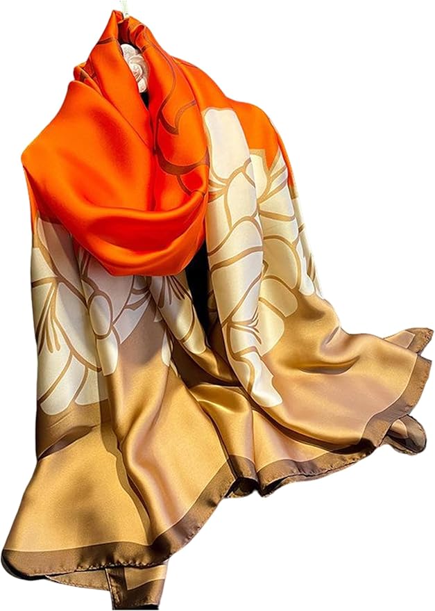 Clysoru Silk Scarf For Women Hair Scarves Lightweight Satin Elegant Shawl Wraps Bufanda Mujer Fashion Accessories 70.8"X35.4"