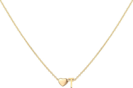 Initial Heart Necklace 18K Gold Plated Stainless Steel Tiny Heart Letter Necklace Personalized Monogram Name Necklace for Women