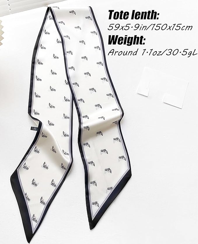 Hioyiwse Head Scarf Hair Neck Scarves For Women Purse Bag Scarfs For Handbags Silky Long Thin Satin Headscarf Fashion