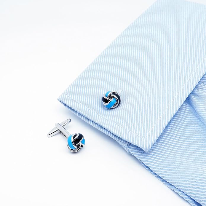 Jonwo Knot Cufflinks in Gift Box Cuff Links for Men Lady Daily Wear Business Wedding Party Tuxedo Shirt Birthday Gift