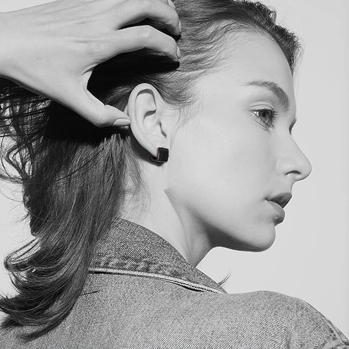 14K Gold Plated Hoop Earring Small Square Huggies Hoops For Women, Minimalist Cute Earrings for Women Girls Gift, gold silver rose gold black and CZ