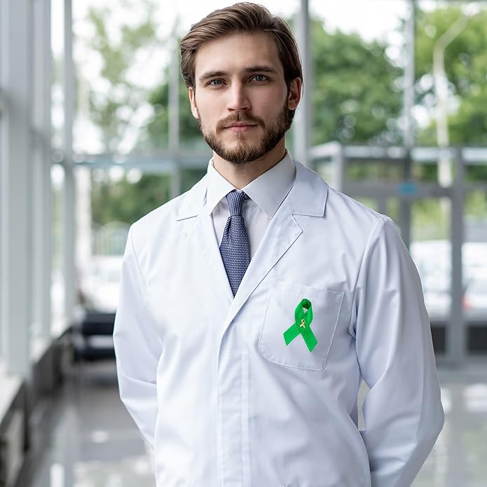 Green Ribbon Awareness Pins - Wholesale Pack Pins for Cerebral Palsy, Glaucoma, Mental Health, Bipolar Disorder, Organ Donation, Liver Cancer- Perfect for Gift-Giving and Fundraising
