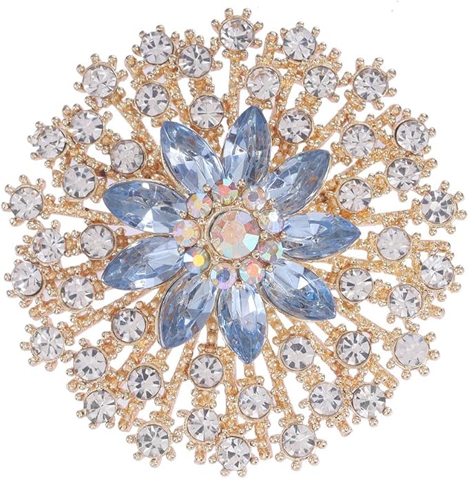 Rhinestone Flower Brooch Pin for Women Red Black Purple Flower Broochs Pin Hat Christmas Brooch Jewelry