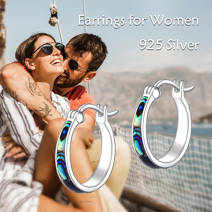 Sterling Silver Hoop Earrings Small Hoop Sun/Leaf/Triangle Huggie Earrings for Women Hypoallergenic