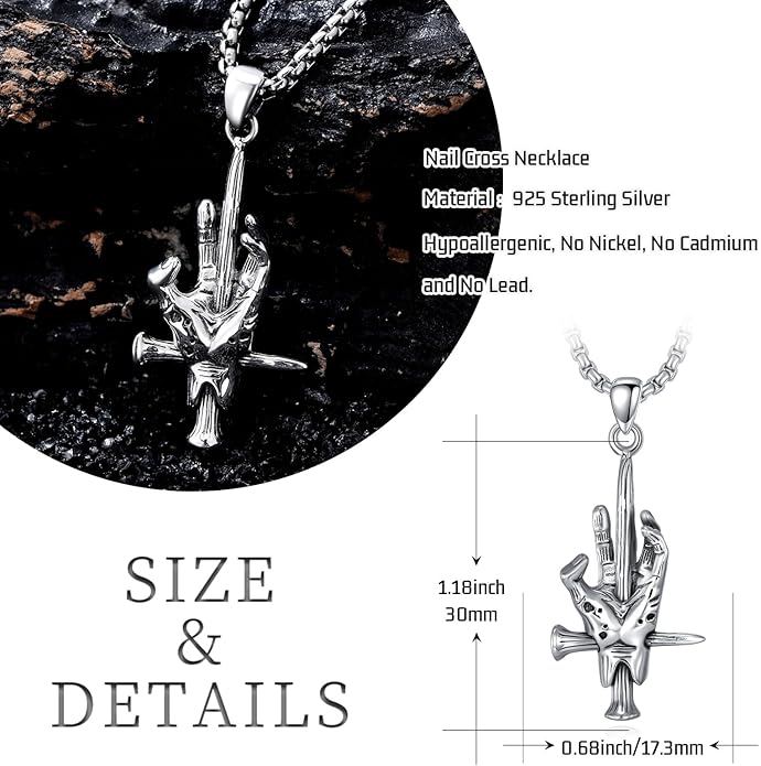 KoyeKei Sterling Silver Halloween Necklace Gothic Jewelry Gifts for Women Men