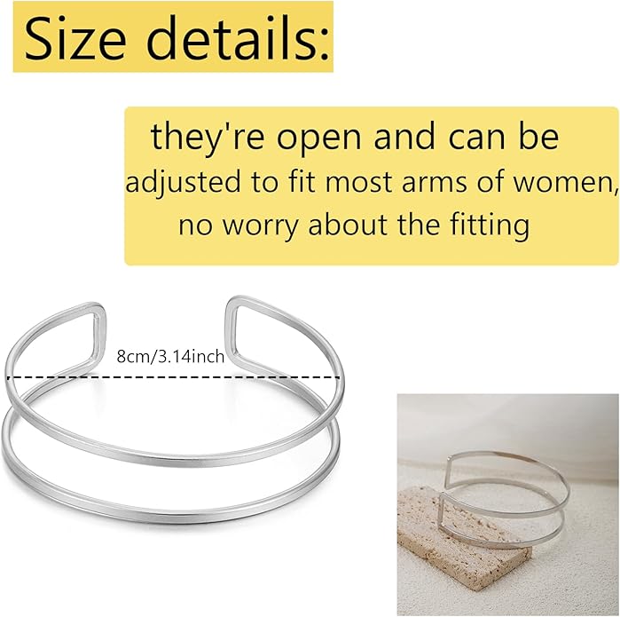 YVVLEE 4 Pieces Gold Arm Cuff Bracelets Set Jewelry Upper Coil Bangle Bracelets Adjustable Armband Set for Women