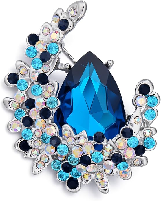 Soumimi Rhinestone Brooch Pin Crystal Brooches for Women Lapel Pin Dress Accessories Birthday Christmas Gift for Wife Mom