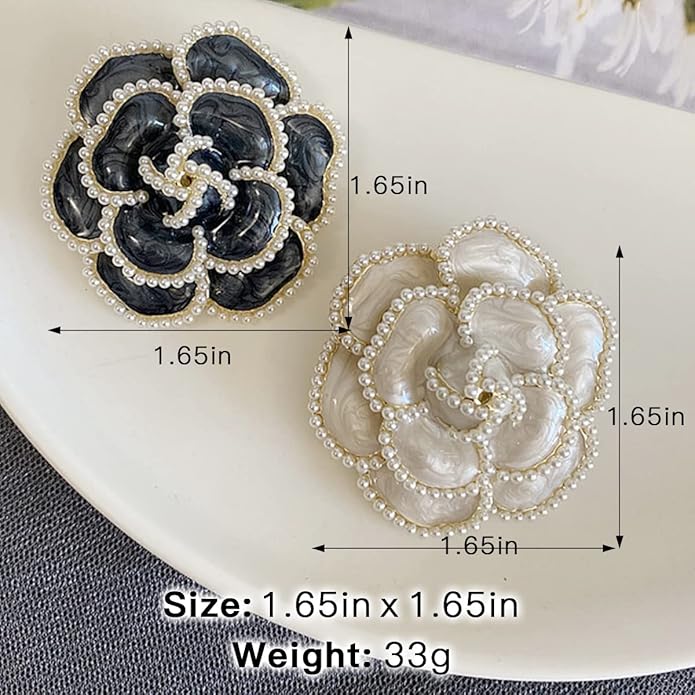 Goldaw 2 Pieces Flower Brooch Pin Petal Elegant Exquisite Art Brooch for Women Wedding Banquet Party