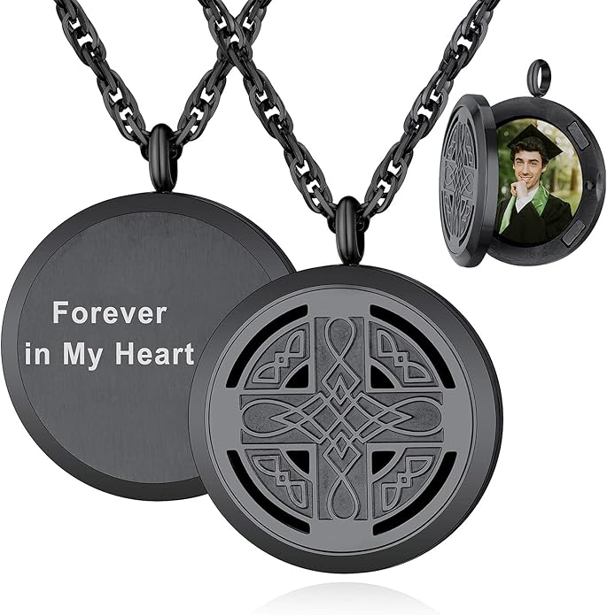 Supcare Locket Necklace That Holds Pictures-Engraved Photo Pendant Custom Jewellery Gifts for Men Women (with Jewellery Gift Box)