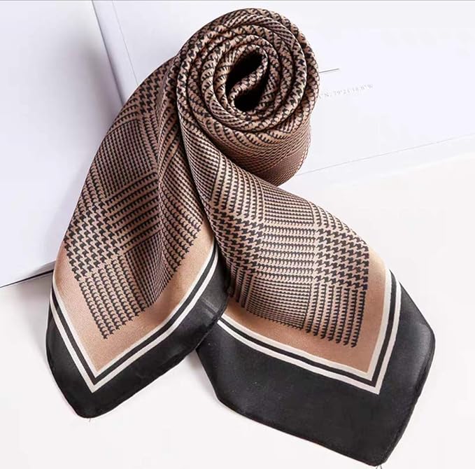 ANDANTINO 100% Mulberry Silk Square Scarf for Hair-25.6" X25.6'' Women Men Natural Silk Neckerchief Digital Printed Headscarf