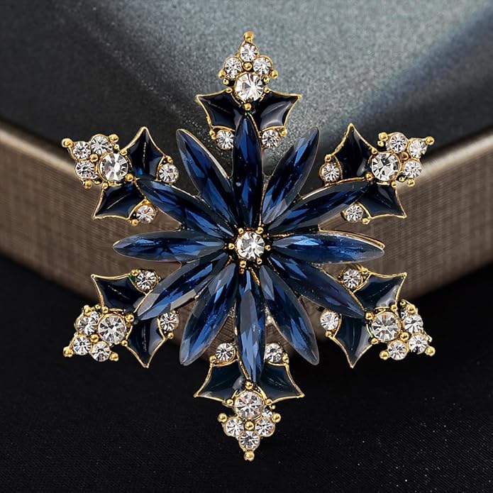 Rhinestone Flower Brooch Pin for Women Red Black Purple Flower Broochs Pin Hat Christmas Brooch Jewelry