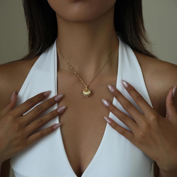 18k Gold Plated Necklace for Women Trendy Dainty Charm Evil eye Italian horn hummingbird starfish seashell bow elephant snake butterfly ladybug PendentMinimalist Delicate Jewelry for Women