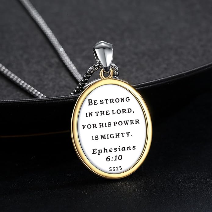 Taioiat Saint Necklace 925 Sterling Silver St Necklace Amulet Pendant Jewelry Religious Gift for Men Women