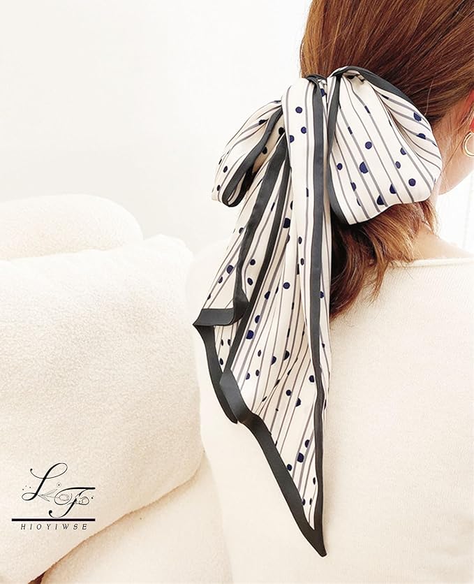 Hioyiwse Head Scarf Hair Neck Scarves For Women Purse Bag Scarfs For Handbags Silky Long Thin Satin Headscarf Fashion