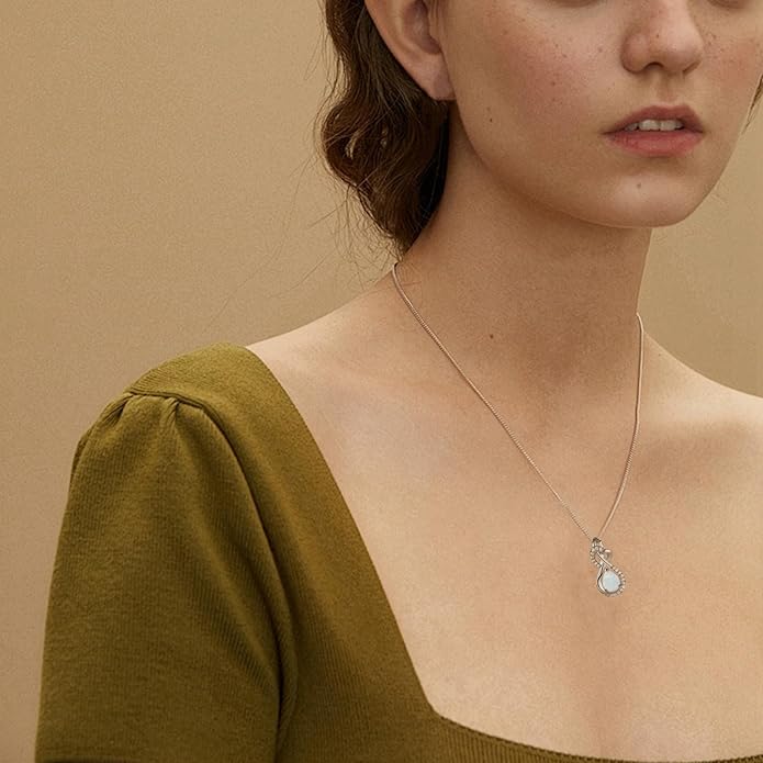 Infinity Necklace Birthstone Pendant 925 Sterling Silver Jewelry for Women