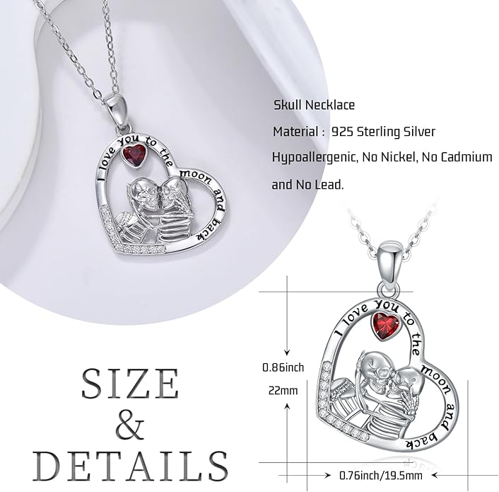 KoyeKei Sterling Silver Halloween Necklace Gothic Jewelry Gifts for Women Men