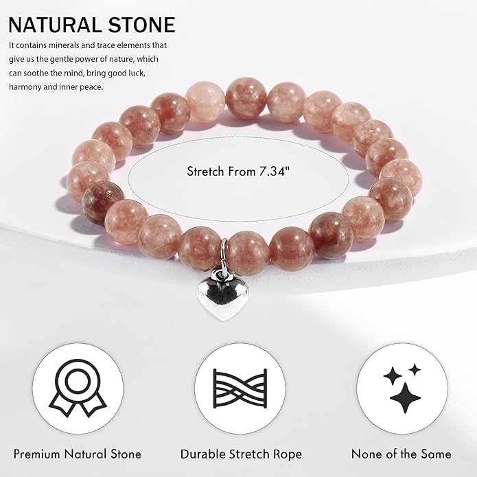VIBILIA Cross Beaded Bracelets for Women, Inspirational Natural Heart Religious Bracelets for Women, Birthday Christian Gifts for Women on Thanksgiving Christmas Gifts