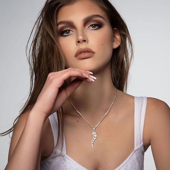 INFUSEU 925 Sterling Silver Italian Horn Evil Eye Necklace for Women Men Good Luck Protection Gifts