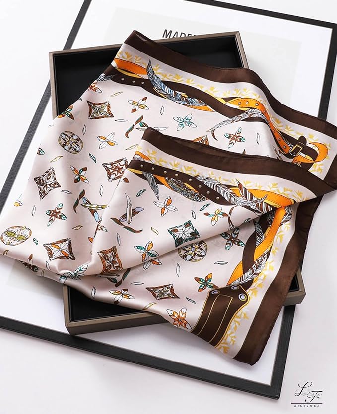 Hioyiwse Satin Bandanas Head Scarf For Women Hair Scarves Accessories Lightweight Fashion Wrap Neck Silk Sleeping Headscarf