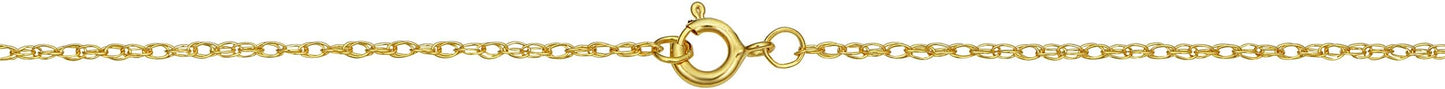 Kooljewelry Real 14k Yellow Gold Rope Chain Pendant Necklace for Women (0.7 mm, 0.9 mm, 1 mm, 1.3 mm, or 1.5 mm)