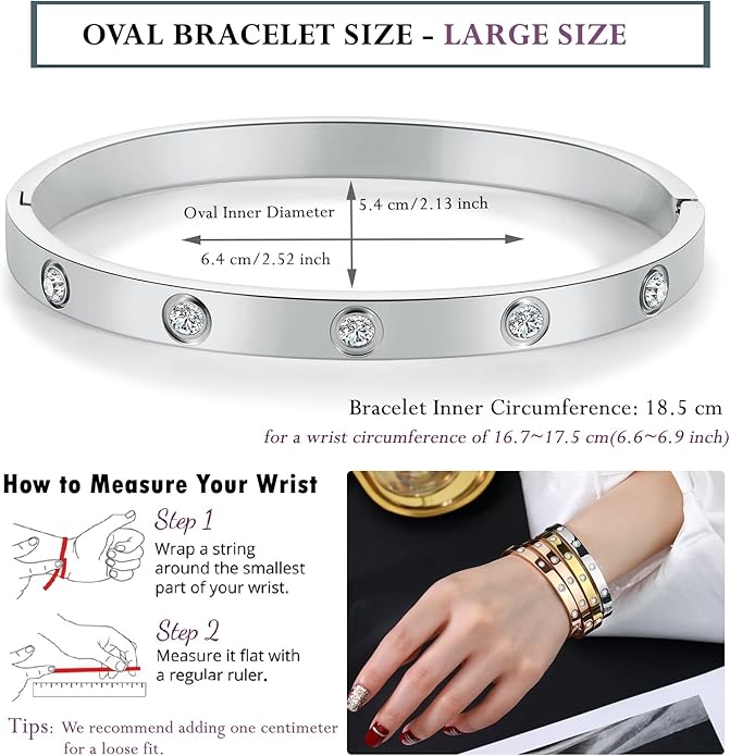 18K Gold-plated Bracelets for Women Friendship Love Bangle Bracelets Stainless Steel Bracelet Jewelry Birthday Gifts for Women Stocking Stuffers