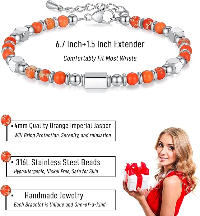 Tiny Gemstone Beaded Bracelets for Women Teen Girls, You are Awesome Jewelry Gifts for Women, Friends, Sister, Mom, Daughter...