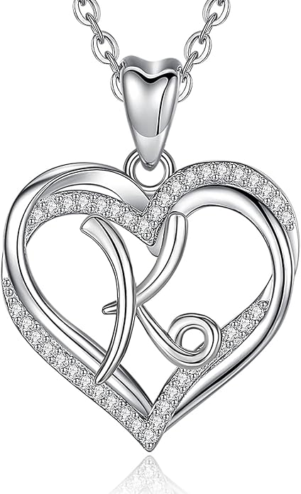 INFUSEU Unique Initial Necklaces for Women Girls Small Heart Letter Jewelry, Meaningful Personalized Gifts