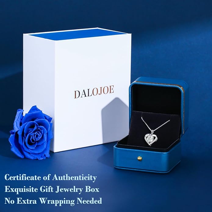 Moissanite Necklace for Women, 1-3 Carat Heart Necklace Engraved with 'I LOVE YOU', Birthday Gift for Wife, Anniversary Present for Wife Women, Jewelry Gifts for Christmas Valentine's Day