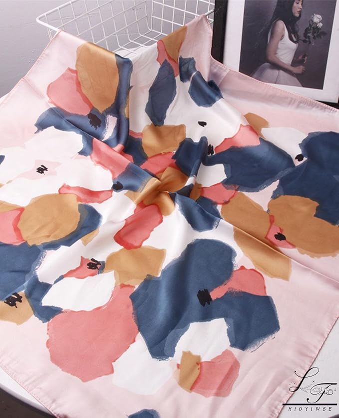Hioyiwse Satin Bandanas Head Scarf For Women Hair Scarves Accessories Lightweight Fashion Wrap Neck Silk Sleeping Headscarf