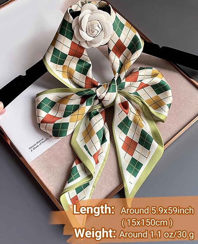 Dailyacc Hair Scarf for Women Fashion Silky Satin Headscarf Wrap Breathable Lightweight Neck Scarves For Handbag