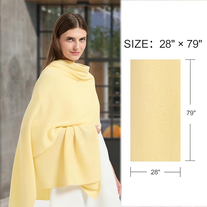 Erdenech Luxury Cashmere Wool Blend Wrap for Women, All-Season Travel Wrap Shawl, Extra Large Blanket Shawl Scarf Pashmina