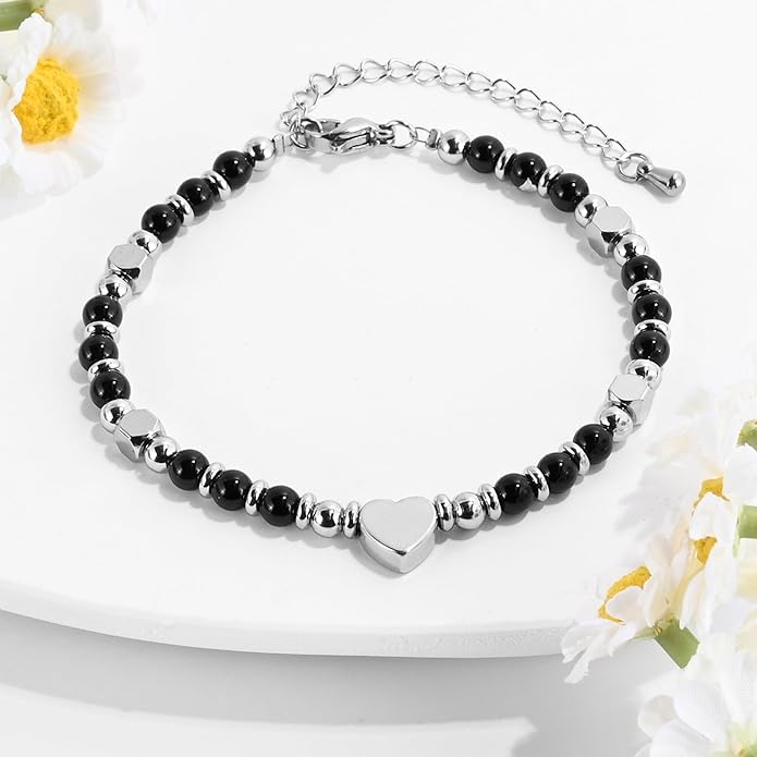 VIBILIA Cross Beaded Bracelets for Women, Inspirational Natural Heart Religious Bracelets for Women, Birthday Christian Gifts for Women on Thanksgiving Christmas Gifts