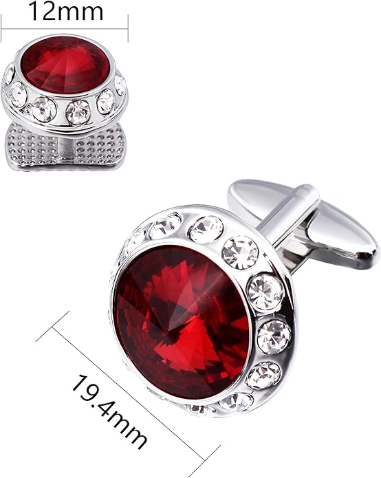 HAWSON Birthstone Tuxedo Studs and Cufflinks Set for Men's Suit Tuxedo Formal Dress Shirt Wedding Business Party Accessories