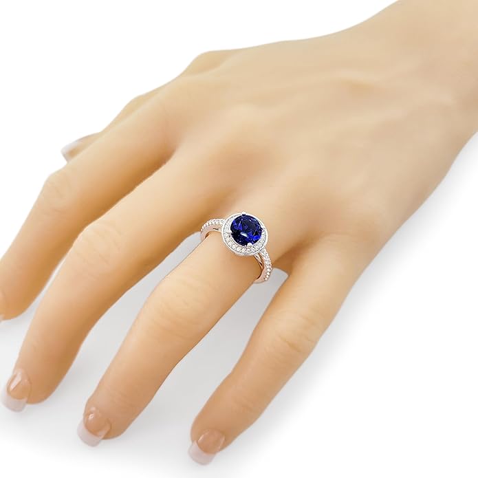 NANA Jewels Sterling Silver Engagement Rings for Women - Choose Simulated Morganite, Citrine, Aquamarine & More