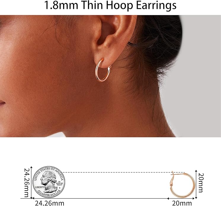 Gacimy Gold Hoop Earrings for Women 14K Gold Plated, 925 Sterling Silver Post Hypoallergenic Earrings Hoops for Women
