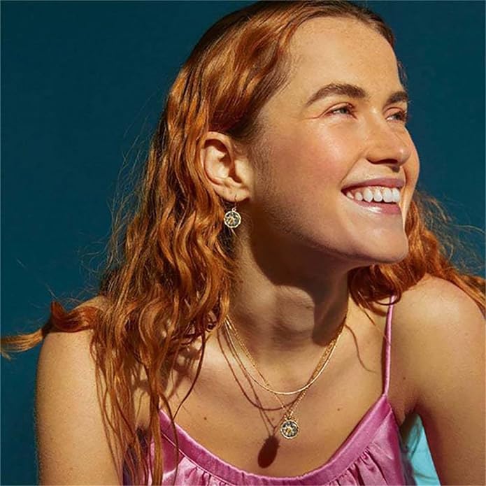 MALOYANVE Vintage Sun and Moon Drop Dangle Earrings for Women Unique lightweight Handmade Retro Boho Antiqued Gold Silver Round Coin Earrings for Women Jewelry