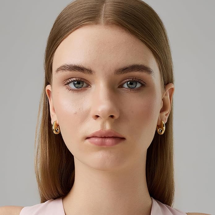 Green Crystal huggie gold hoop earrings for women Girls,14K Gold Plated with 925 Sterling Silver Post color Cubic Zirconia dainty cute Earrings| CZ Stud Earring