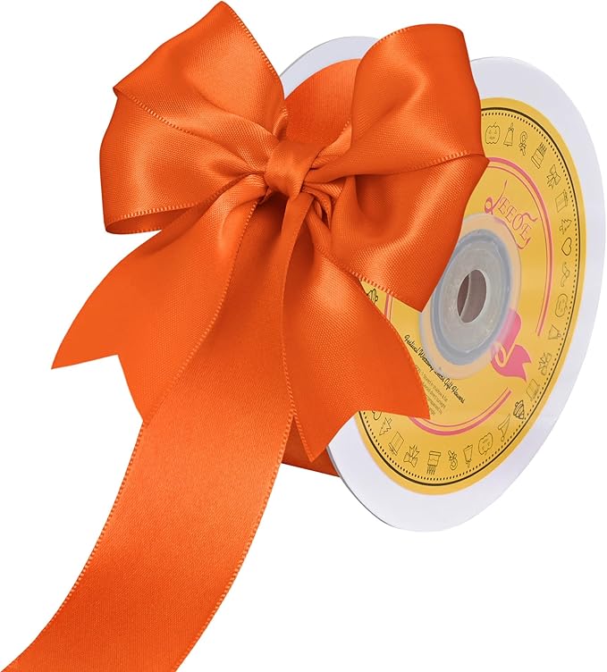 LEEQE Double Face Torrid Satin Ribbon 1-1/2 inch X 25 Yards Polyester Torrid Ribbon for Gift Wrapping Very Suitable for Weddings Party Hair Bow Invitation Decorations and More