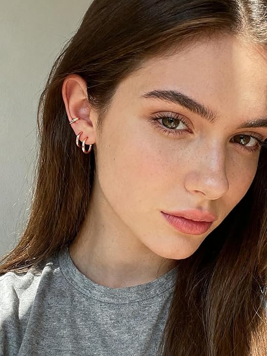 Silvora 925 Sterling Silver Small Hoop Earrings for Women Huggie Earrings Hypoallergenic Cartilage Earrings Tiny Hoops 6mm/8mm/10mm/12mm/14mm/16mm/18mm/20mm