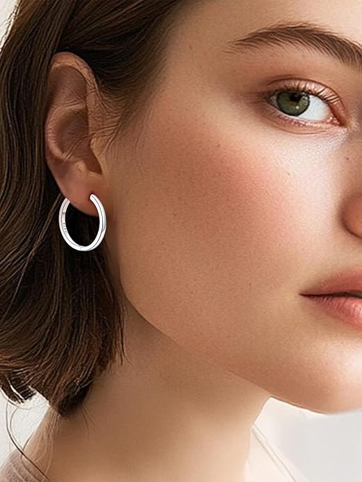 Silvora 925 Sterling Silver Small Hoop Earrings for Women Huggie Earrings Hypoallergenic Cartilage Earrings Tiny Hoops 6mm/8mm/10mm/12mm/14mm/16mm/18mm/20mm