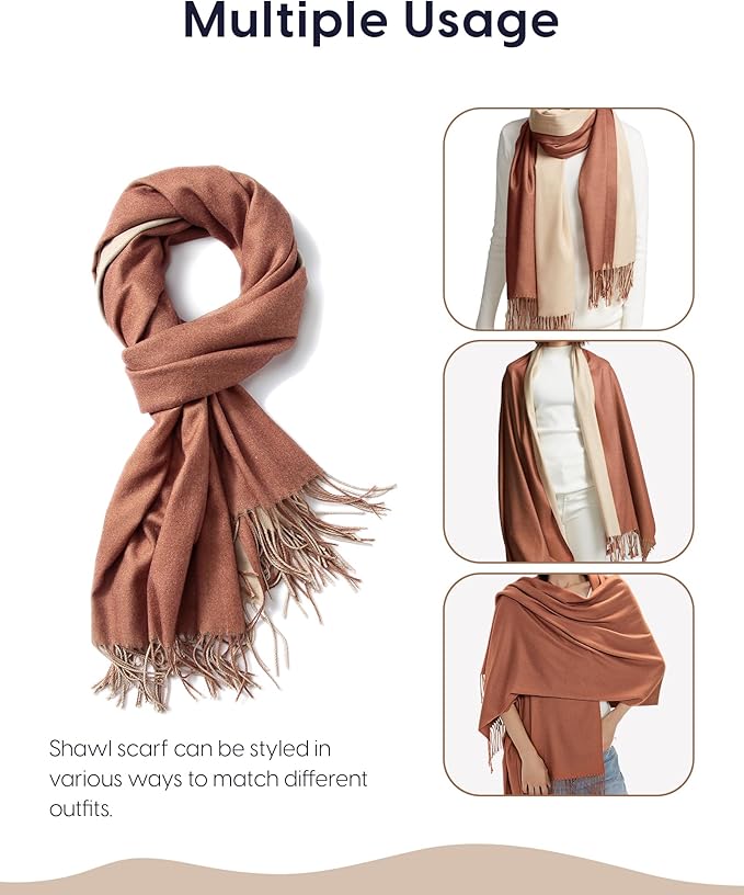maamgic Women's Winter Scarf Soft Warm Scarf for Women Cozy Shawl Wraps for Women Lightweight Pashmina Style Wrap